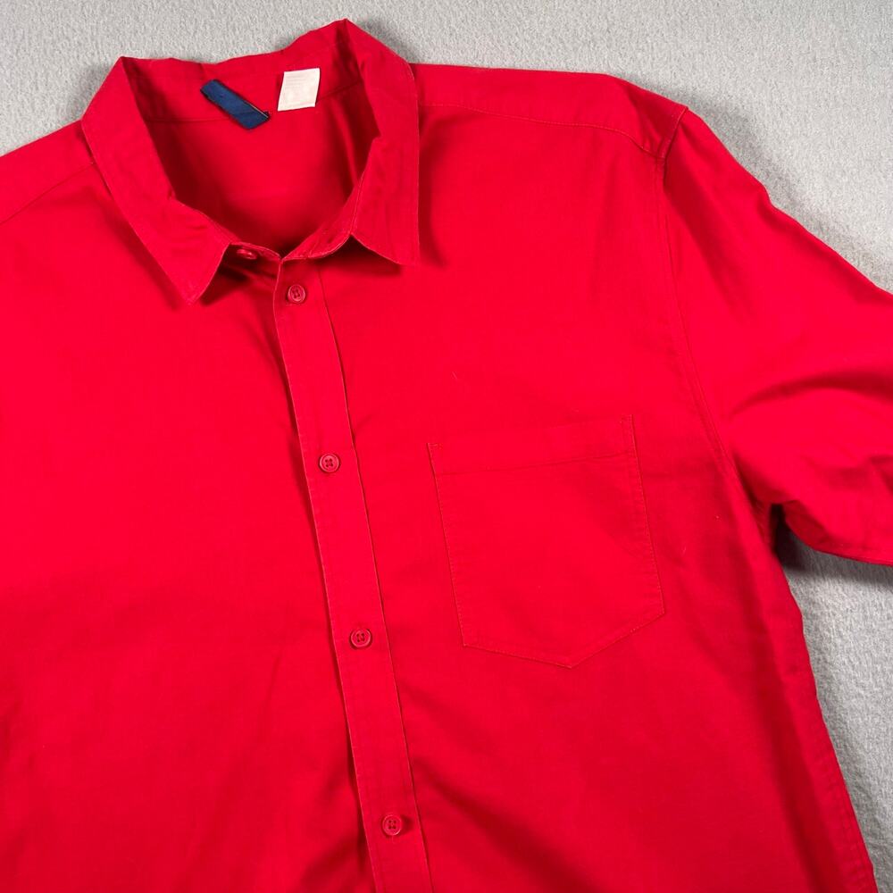 H&M Divided Men’s XL Red Short Sleeve Button Down Shirt